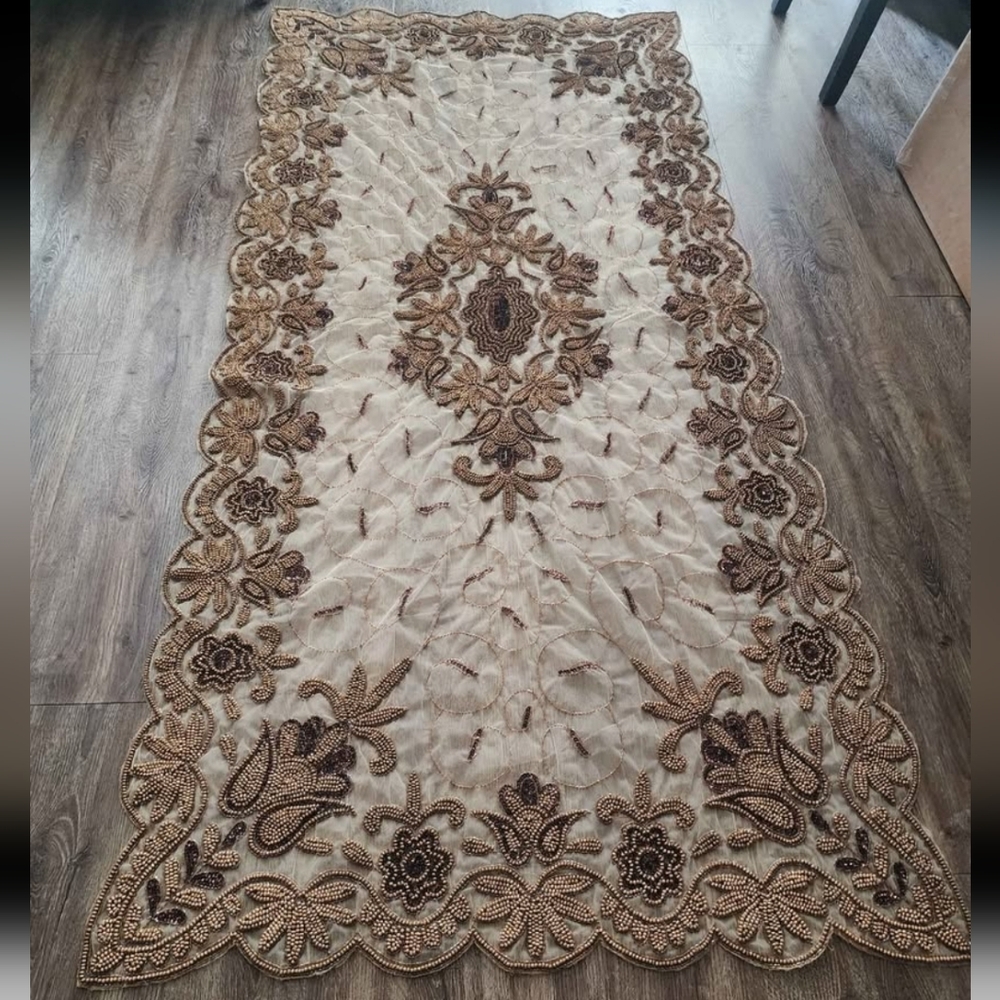 Hand Beaded Tablecloth #3077